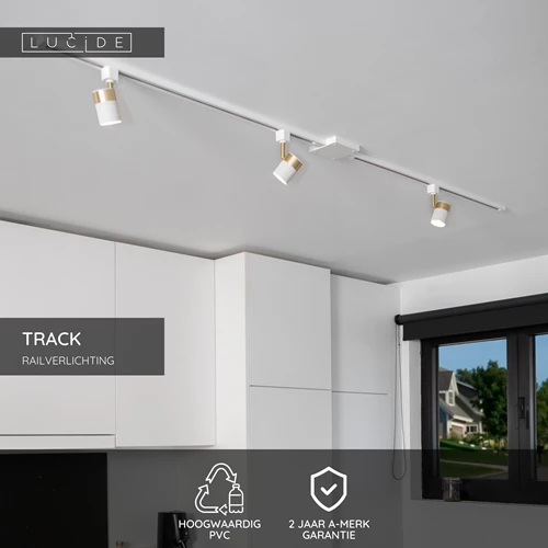 Lucide TRACK L-koppelstuk - 1-fase Railsysteem / Railverlichting - Rechts - Wit (Uitbreiding) - USP